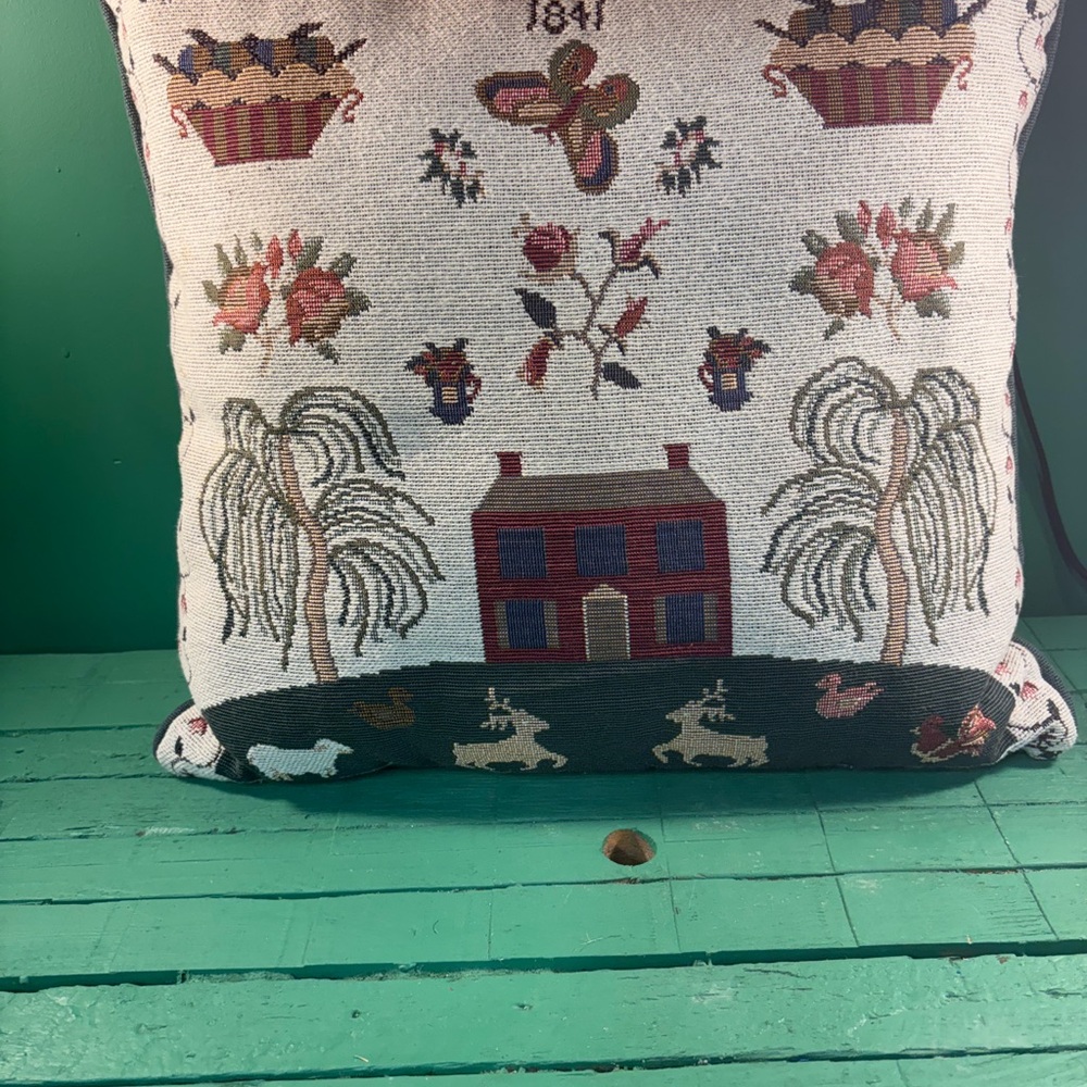 Tapestry Country House Accent Pillow